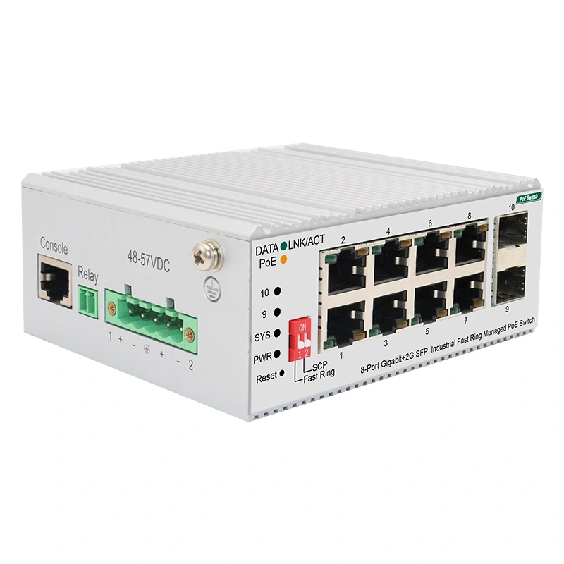 8+2 Ring Network Gigabit PoE Switch with SFP